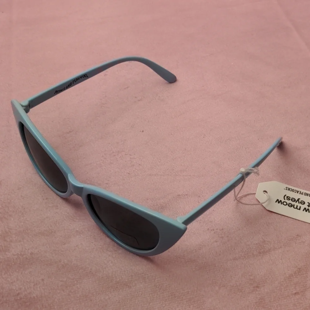 Petals and Peacocks Light Blue Cat Eyes Sunglasses